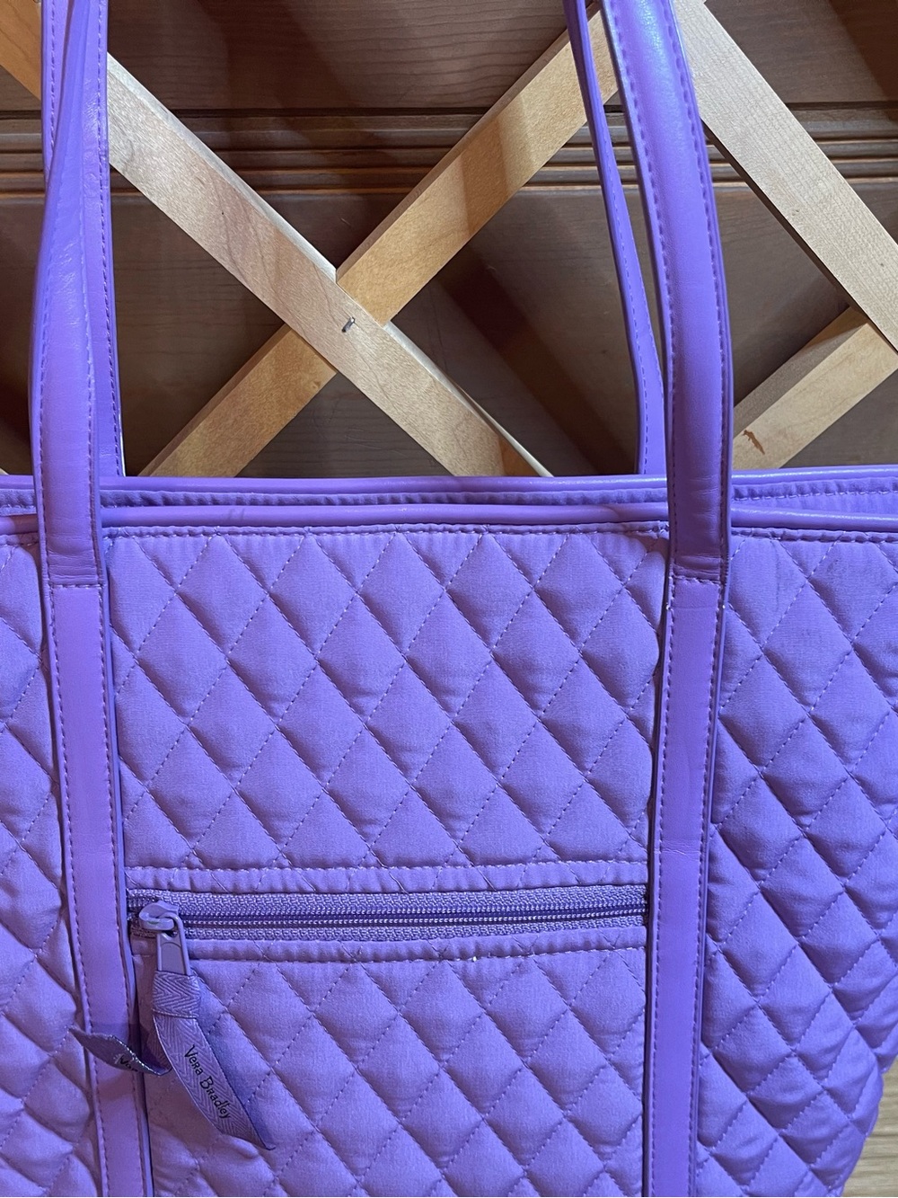 Vera Bradley Monochromatic Wisteria Purple Tote /Large Quilted Performance Twill - Picture 4 of 16